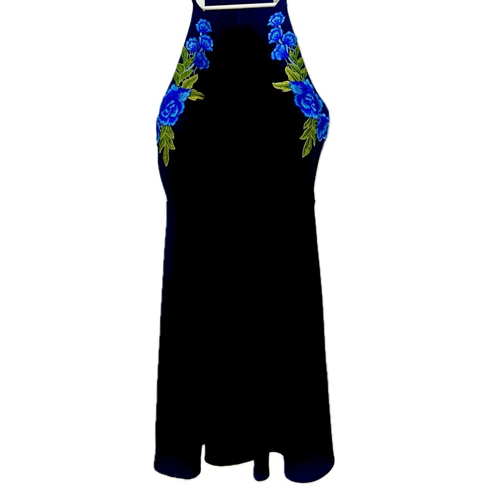 B. Darlin Black A Line Floral Embroidered Racerback
Mini Formal Dress S 11/12